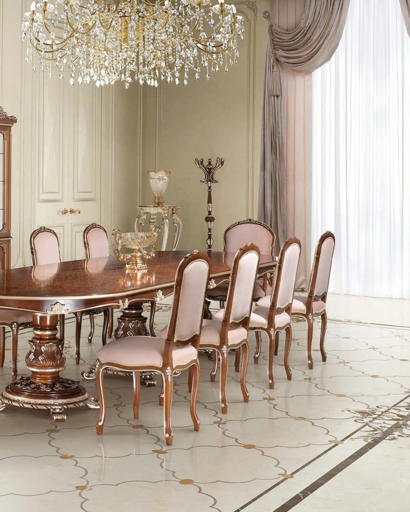 Eclectic Palazzo Dining Without Armrest in Blush Velvet*