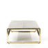FUMÉE Rectangular Coffee Table – Brass Artistry Meets Smoky Steel