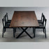 Cross Console Table – Walnut Finish with Sculptural X-Base Design