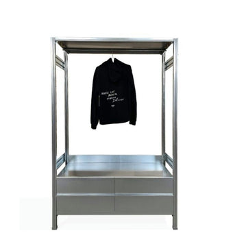 Galvanized Steel Wardrobe with Bottom Drawers – Durable Design, Refined Function