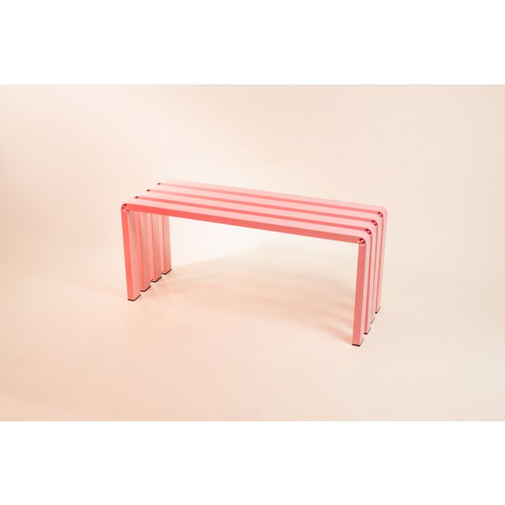 Runway Bench – Minimalist Sculptural Design in Black Powder-Coated Steel**