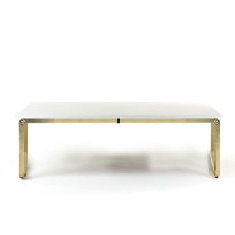 FLEX Low Table – Brass & Wood Minimalist Sculpture**
