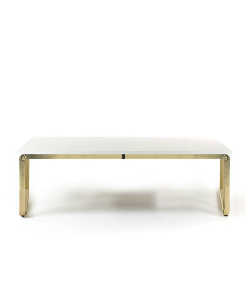 FLEX Low Table – Brass & Wood Minimalist Sculpture**