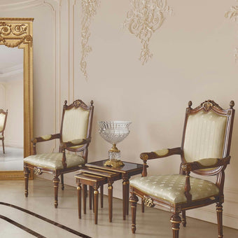 Timeless Noble Etiquette Nesting Tables – Classic Italian Craft in Compact Form**