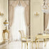 Timeless Luxe Ivory Dining With Armrest Gold Accents*