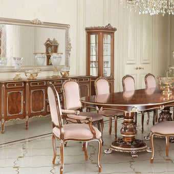 Eclectic Palazzo Dining With Armrest in Blush Velvet*