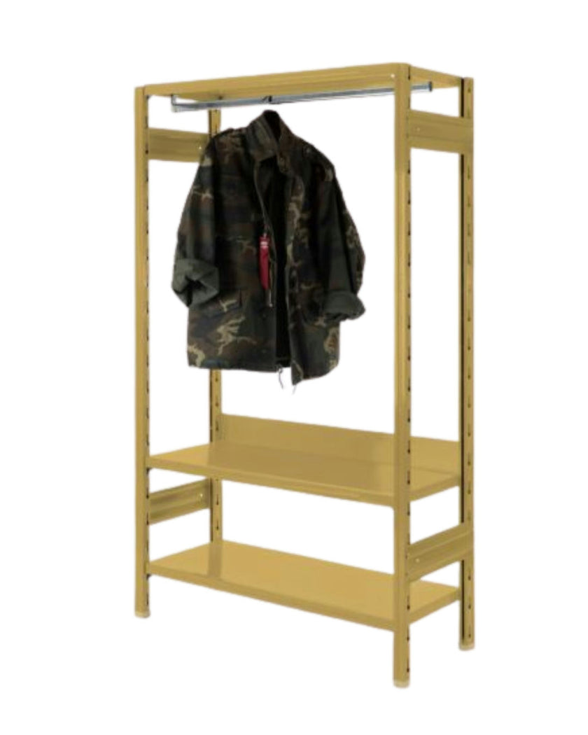 Forest Industrial Wardrobe – Streamlined Storage with Sculptural Presence