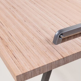 Strato Table – Laminated Beech and Powder-Coated Steel**
