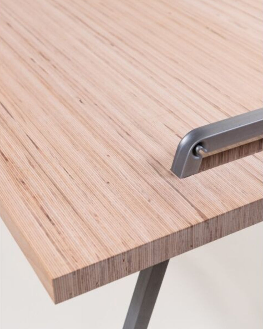 Strato Table – Laminated Beech and Powder-Coated Steel**