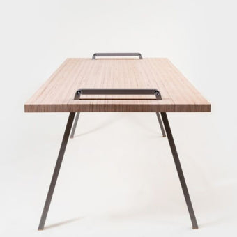 Strato Table – Laminated Beech and Powder-Coated Steel**