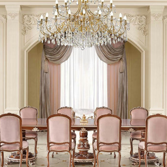 Eclectic Palazzo Dining Without Armrest in Blush Velvet*