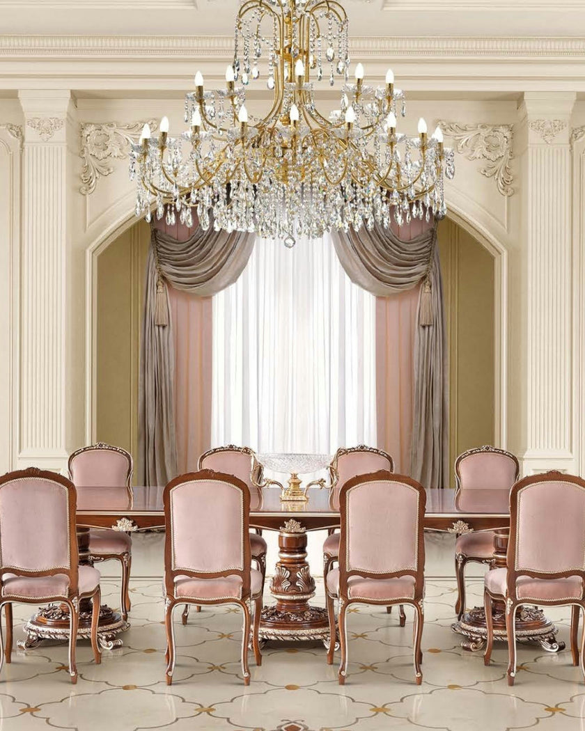 Eclectic Palazzo Dining Without Armrest in Blush Velvet*
