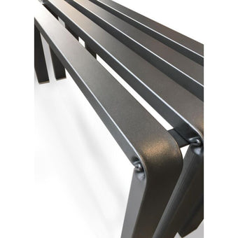 Runway Bench – Minimalist Sculptural Design in Black Powder-Coated Steel**