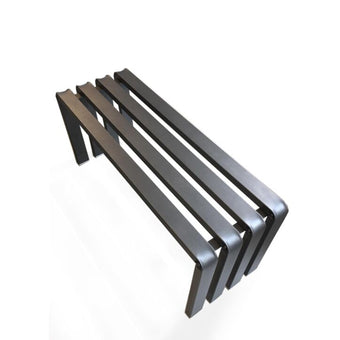 Runway Bench – Minimalist Sculptural Design in Black Powder-Coated Steel**