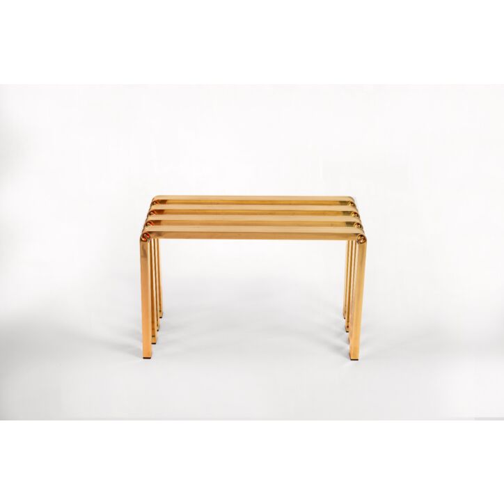 Runway Bench – Minimalist Sculptural Design in Black Powder-Coated Steel**