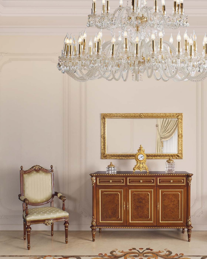 Timeless Imperial Scrollback Armchair in Gold Damask*
