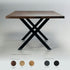 Cross Console Table – Walnut Finish with Sculptural X-Base Design