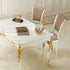 Timeless Luxe Ivory Dining Without Armrest Gold Accents*