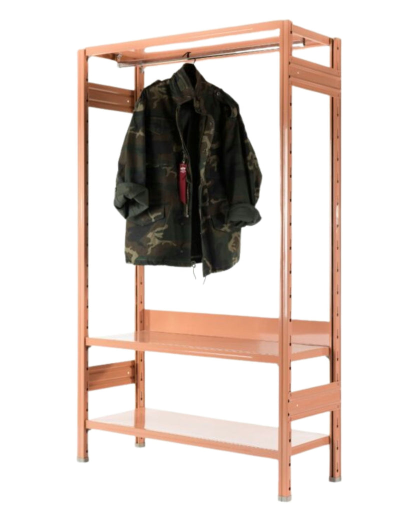 Forest Industrial Wardrobe – Streamlined Storage with Sculptural Presence