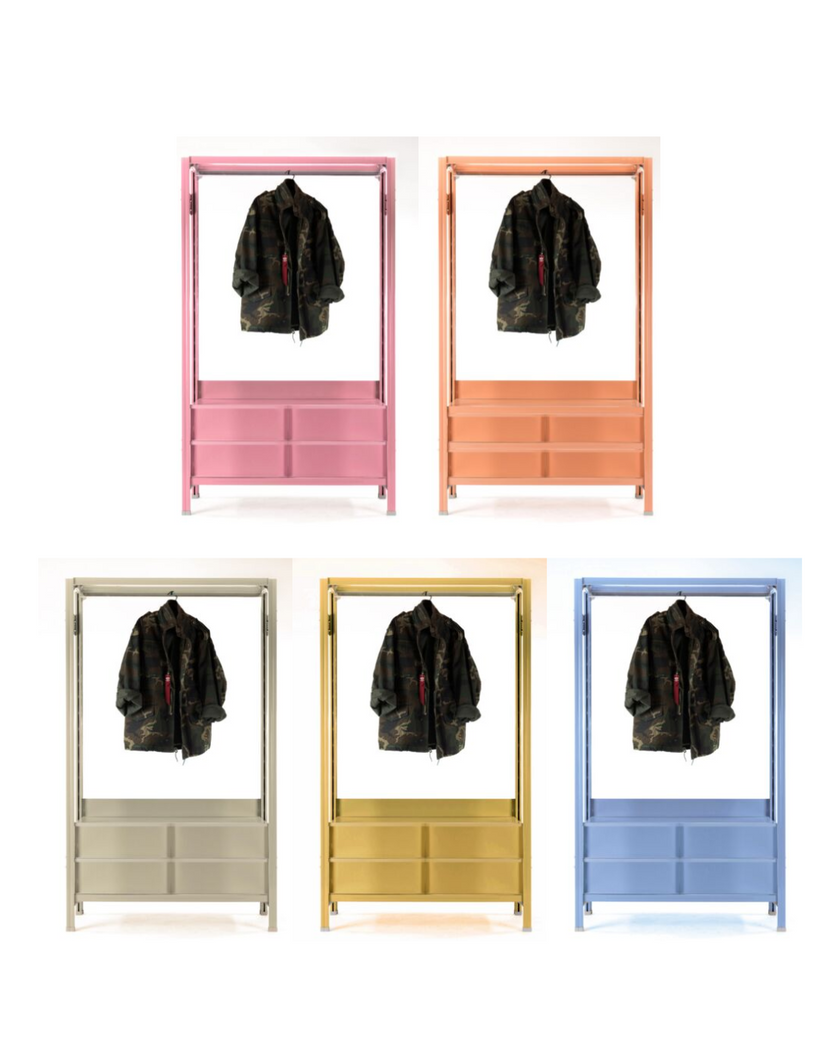 Metal Wardrobe with Drawers