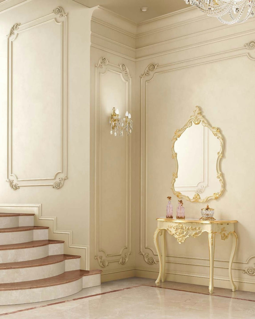 Timeless Château Blossom Wall Mirror in Ivory & Gold*