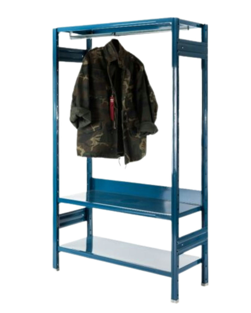 Forest Industrial Wardrobe – Streamlined Storage with Sculptural Presence