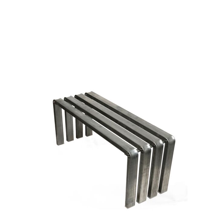 Runway Bench – Minimalist Sculptural Design in Black Powder-Coated Steel**