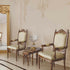 Timeless Imperial Scrollback Armchair in Gold Damask*