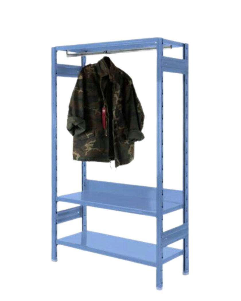Forest Industrial Wardrobe – Streamlined Storage with Sculptural Presence