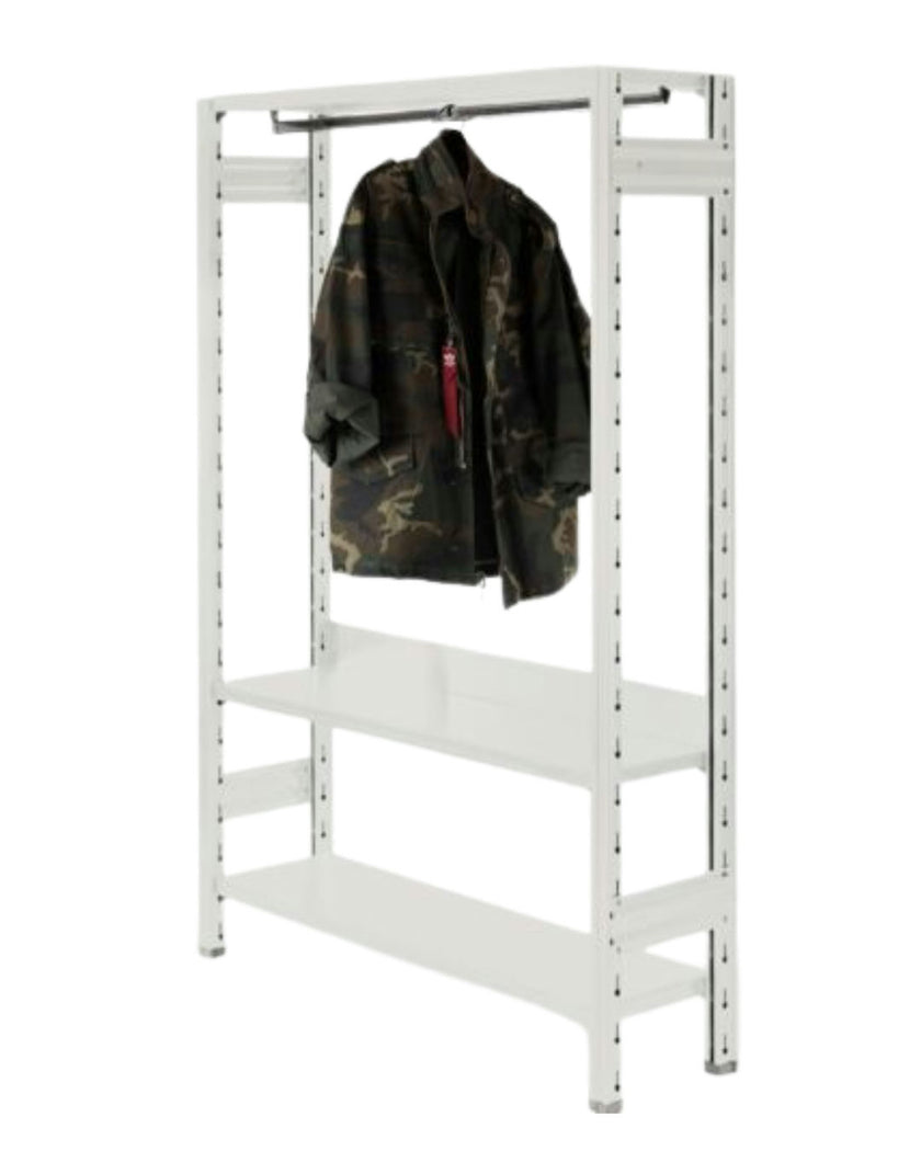 Forest Industrial Wardrobe – Streamlined Storage with Sculptural Presence