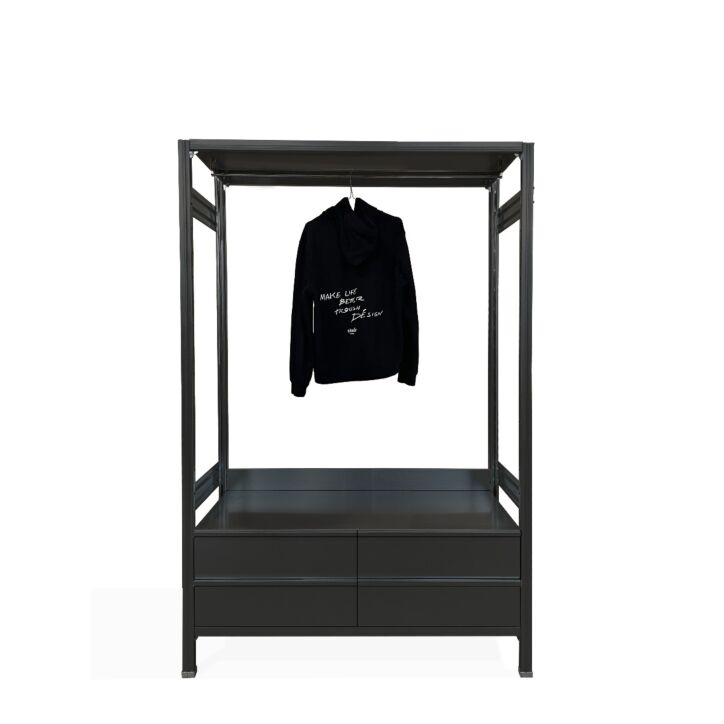 Galvanized Steel Wardrobe with Bottom Drawers – Durable Design, Refined Function