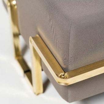 Materia Pouf – Brass and Sustainable Fabric by Guzzini**