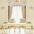 Timeless Luxe Ivory Dining Without Armrest Gold Accents*